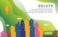 Duluth Minnesota City Building Cityscape Skyline Dynamic Background Illustration