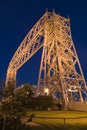 Duluth Minnesota Lift Bridge at Night Royalty Free Stock Photo