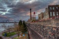 Duluth, Minnesota during a Summer Night at Sunset Royalty Free Stock Photo