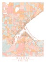 Duluth Minnesota USA Creative Color Block city Map Decor Serie