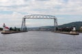Duluth`s Aerial Lift Bridge canal Royalty Free Stock Photo