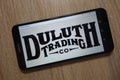 Duluth Trading Company logo displayed on smartphone