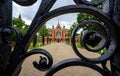 Dulwich College boys school. View through the gate of the Great Hall Royalty Free Stock Photo