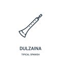 dulzaina icon vector from tipical spanish collection. Thin line dulzaina outline icon vector illustration. Linear symbol for use