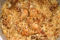 Dum chicken biriyani closeup image Royalty Free Stock Photo