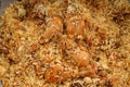 Dum chicken biriyani closeup image Royalty Free Stock Photo