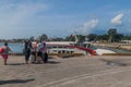 DUMAGUETE, PHILIPPINES - FEBRUARY 8, 2018: Ferry at a pier of the Dumaguete Ferry Terminal, Philippine