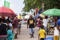 Dumaguete, Philippines - 13 May 2017: city street view with local people. Philippines people.