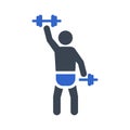 Dumb bell press exercise icon Royalty Free Stock Photo