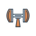 Color illustration icon for Dumb Bells, exercise and gym