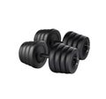 Dumbbell adjustable disc isolated vector. realistic fitness weight equipment. Scalable editable illustration. Gym and body