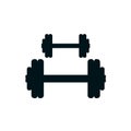 Dumbbell, barbell icon - 