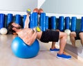Dumbbell Chest Press On Fit Ball Man Workout