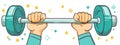Dumbbell continuous line icon. Linear icon with one line background. Modern illustration. Dumbbell continuous line icon.