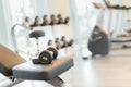 Dumbbell on the exercise bench Royalty Free Stock Photo