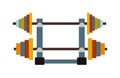 Dumbbell exercise weights gym fitness equipment vector.