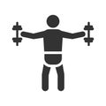 Dumbbell fly exercise icon Royalty Free Stock Photo