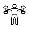Dumbbell fly exercise icon Royalty Free Stock Photo