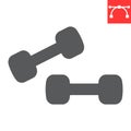 Dumbbell glyph icon, fitness and sport, training sign vector graphics, editable stroke solid icon, eps 10. Royalty Free Stock Photo