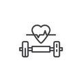 Dumbbell and heart line icon Royalty Free Stock Photo