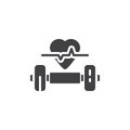 Dumbbell and heart vector icon