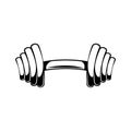 Dumbbell icon, barbel icon. Fitness icon. Vector illustration.