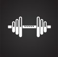 Dumbbell icon on black background for graphic and web design, Modern simple vector sign. Internet concept. Trendy symbol for Royalty Free Stock Photo