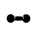 Dumbbell icon design, black dumbell silhouette, simple vector illustration