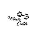 Dumbbell icon. Fitness center symbol. Vector illustration. Royalty Free Stock Photo