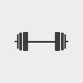 Dumbbell icon in a flat design in black color. Vector illustration eps10