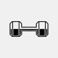 Dumbbell icon logo design. weight training equipment symbol