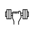 Dumbbell icon vector sign and symbol isolated on white background, Dumbbell logo concept Royalty Free Stock Photo