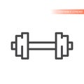 Dumbbell line vector icon