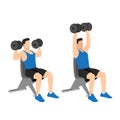 Dumbbell overhead press. Top body workout