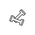 Dumbbell pair line icon