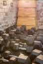 Dumbbell and plyo box stacked Royalty Free Stock Photo