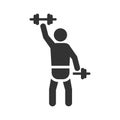 Dumbbell press exercise icon Royalty Free Stock Photo