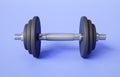 Dumbbell on purple background