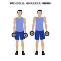 Dumbbell shoulder shrug exercise strength workout illustration