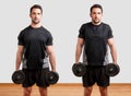 Dumbbell Shrugs Royalty Free Stock Photo