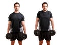 Dumbbell Shrugs Royalty Free Stock Photo