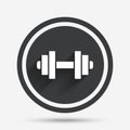 Dumbbell sign icon. Fitness symbol.