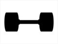 Dumbbell silhouette vector art white background