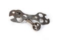 dumbbell spanner and vintage dogbone wrenches for hexagonal head cap Bike screws, soft focus close up