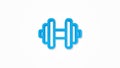 dumbbell, sport, gym realistic icon. 3d line vector illustration. Top view