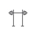 Dumbbell stand line icon