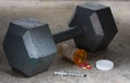 Dumbbell with Steroids and Needle Royalty Free Stock Photo