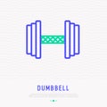 Dumbbell thin line icon. Vector illustration