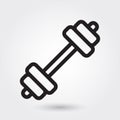 Dumbbell vector icon, Fitness and gym icon. Modern, simple outline, outline vector illustration