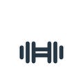 dumbbell vector icon isolated on white background. Outline, thin line dumbbell icon for website design and mobile, app development Royalty Free Stock Photo